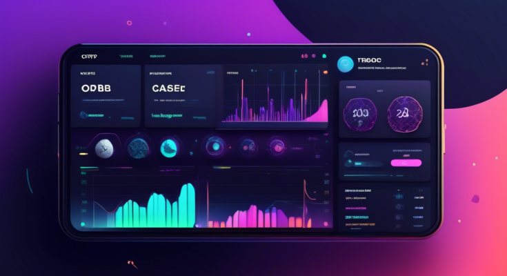 Create an image of a modern, sleek digital interface of a crypto trading platform, with an intuitive and user-friendly design. The interface should display various cryptocurrencies, charts, and trading options. Include elements that suggest ease of use for beginners, such as helpful tooltips, guided steps, and simplified navigation. In the background, incorporate subtle imagery of blockchain technology and digital assets, symbolizing security and innovation. The overall atmosphere should be inviting and educational, encouraging novices to start their crypto trading journey confidently.