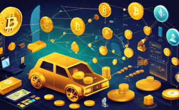 Create an image depicting the evolution of finance through the ages, with a focus on cryptocurrency. Show ancient trade with gold coins and barter systems transitioning to modern digital transactions and blockchain technology. Highlight vibrant symbols of popular cryptocurrencies like Bitcoin and Ethereum, with tech-savvy individuals analyzing graphs and secure digital wallets, set against a backdrop of futuristic, interconnected global finance network.