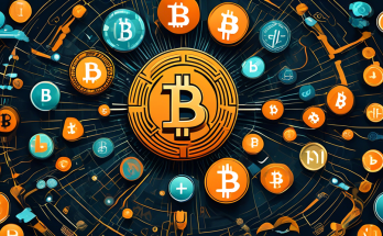 Create an image featuring a diverse collection of various altcoins surrounding a centrally-placed, iconic Bitcoin symbol. Each altcoin should have its own unique design and logo, representing different cryptocurrencies like Ethereum, Litecoin, and Ripple. The background can be a modern, digital matrix with a futuristic vibe, symbolizing the rapidly evolving world of cryptocurrency beyond Bitcoin.