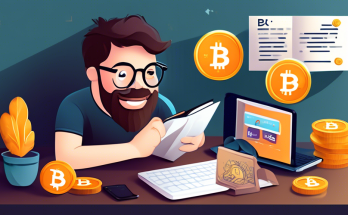 Create a detailed digital illustration for a beginner's guide on how to get free cryptocurrency. The scene should include a person sitting at a desk, excitedly reading a guidebook with the title 'Free Crypto for Beginners.' The desk should have a laptop displaying crypto icons like Bitcoin, Ethereum, and others. Include elements like a smartphone showing a crypto wallet app with free rewards and a calendar highlighting dates for crypto airdrops and faucets. The background should be a blend of tech and finance symbols indicating security and growth, such as padlocks and upward graphs.