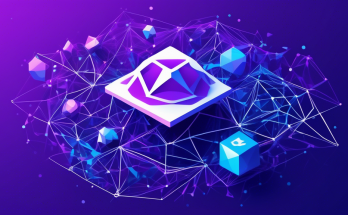 Create a visually engaging illustration that represents the essence of the Polygon cryptocurrency. The image should include stylized graphics of blockchain technology, interconnected network nodes, and the logo of Polygon (MATIC). Use a color palette that reflects the tech and blockchain landscape, with shades of blue, white, and purple. The background can feature abstract digital patterns to convey the cutting-edge, innovative nature of Polygon as a layer 2 scaling solution for Ethereum.