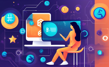 Create an image that portrays a beginner-friendly guide to using Gemini crypto exchange. The scene should feature an enthusiastic person at a computer or mobile device, navigating the Gemini platform. Surround them with visual elements representing digital currency, such as Bitcoin icons, graphs, and security symbols, all set against a clean, inviting background. The aesthetic should be modern and approachable, with a focus on clarity and ease of use.