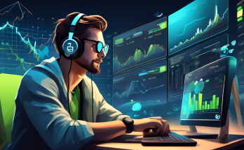 Create a detailed and visually engaging illustration of a person engaging in cryptocurrency trading on the eToro platform. Depict a futuristic, tech-savvy environment with digital screens displaying various cryptocurrency charts and graphs. Highlight the interface of the eToro trading platform on a high-tech laptop. Incorporate visual elements such as Bitcoin, Ethereum, and other popular cryptocurrency symbols floating around to emphasize the focus on digital currency trading.