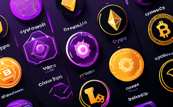 Create an illustration depicting the Top 10 Best Crypto Apps for 2023, featuring a futuristic, high-tech smartphone interface showcasing various cryptocurrency logos and app icons. The background should include sleek, modern graphics like digital coins, blockchain symbols, and data analytics, emphasizing innovation and advanced technology.