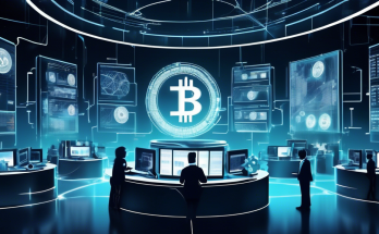 Create an image of a futuristic stock exchange featuring digital screens showcasing various cryptocurrencies, with a diverse group of experts analyzing data on sleek, high-tech devices. The scene should convey a sense of innovation and modern financial dynamics, with prominent, artistic representations of popular cryptocurrencies like Bitcoin, Ethereum, and Solana subtly integrated into the environment.